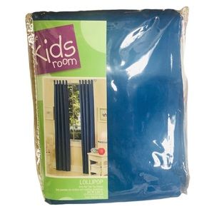 Kids Room One Pair Tab Top Rocket Blue Curtains 84”W  84”L